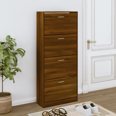 Obrázek produktu pro The Living Store Botník hnědý dubový vzhled 63x24x147 cm materiál na bázi dřeva