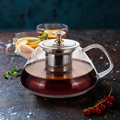 Produktbild von Kanne Teezubereiter für Tee, Kaffee und Kräuter 1000 ml Ofenbach-Glas und Stahl