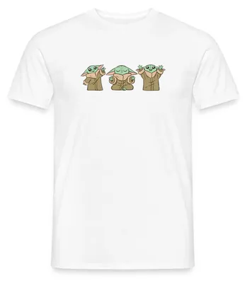Produktbild von Star Wars: Mandalorian Grogu Posen Männer T-Shirt, L, Weiß
