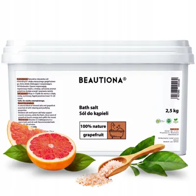Obrázek produktu pro Beautiona grapefruitová koupelová sůl s epsomskou solí 2,5 kg