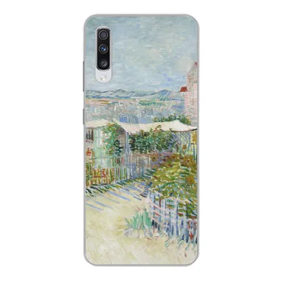 Produktbild von MuchoWow® Handyhülle Schutzhülle Hülle für Samsung Galaxy A70 Montmartre: hinter der Mühle von Galette - Vincent van Gogh Silikon Softcase Handy Hülle - Schutzhaube
