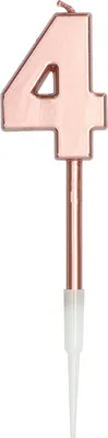Produktbild von Rosy Blush Zahlenkerze 4 roségold 14cm