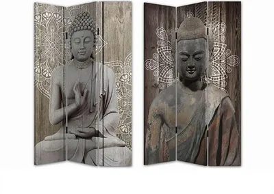 Produktbild von Paravent Buddha 3-teilig Sichtschutz 170 cm hoch, 120 cm breit, beidseitig bedruckt