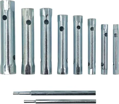 Produktbild von 10-teiliges Rohrsteckschlüsselsatz mit Rohrschlüsseln 6x7-20x22 mm metrisch