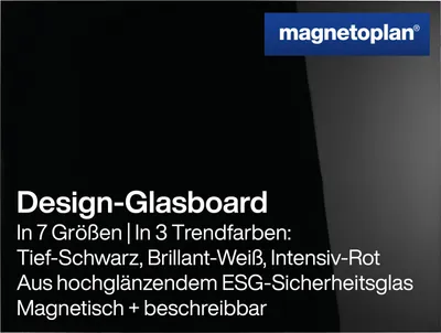 Produktbild von Magnetoplan Design-Glasboard magnet und beschreibbar 120x90cm - Schwarz