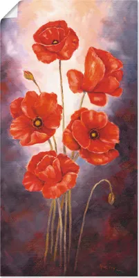 Produktbild von ARTland Poster Mohn V Größe: 30x60 cm