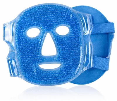 Produktbild von HAF Gesichtsmaske 2in1 Blau | Kühlmaske gegen geschwollene und müde Augen | Eismaske gegen Kopfschmerzen und Migräne | Heiß als auch Kalt anwendbar
