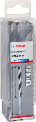 Obrázok produktu pre Vrták do kovu HSS PointTeQ, DIN 338, 9,1 mm, balenie 10 ks