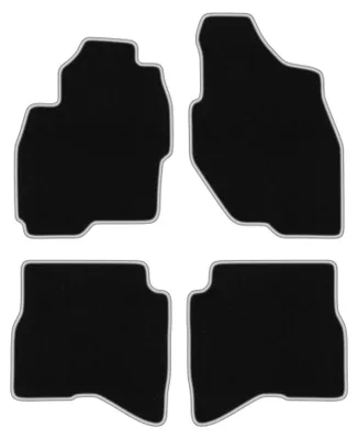 Zdjęcie produktu dla Dywaniki samochodowe welurowe CARLUX-SILVER do: Mitsubishi Pajero Pinin (1999-2006, SUV) czarne ze srebrnym obszyciem, z mocowaniami