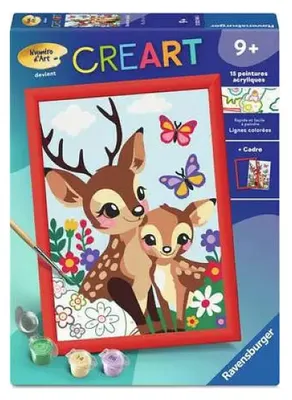 Produktbild von Ravensburger Malset Malen nach Zahlen für Kinder ab 9 Jahren - CreArt Kids - 18 x 24 cm - Baby Bambi