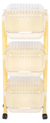 Image de Étagère de rangement à plusieurs niveaux pour chariot, avec couvercle
