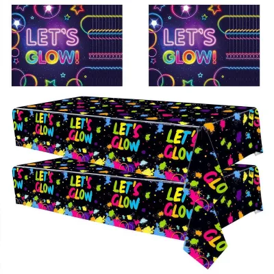 Neon Tischdecken Set 2x130x220 cm + 20 Servietten