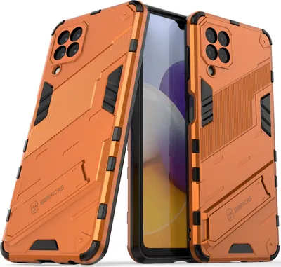 Produktbild von Armor Hülle für Samsung Galaxy A22 4G, Hybrid PC TPU Bumper Stoßfestes Schutzhülle mit Standfunktion Weiß