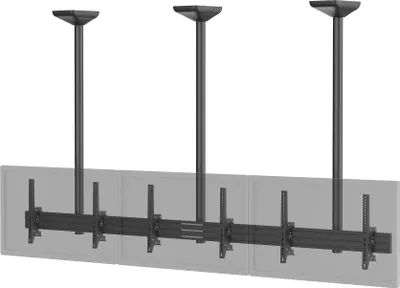 Produktbild von Wandhalterung für TV-Bildschirme, Menütafel, für 3 Bildschirme, 45''-50'', Höhe 150 cm, schwarz