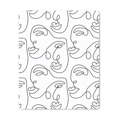Produktbild von MuchoWow® Mauspad Mousepad Strichzeichnungen - Muster - Schwarz und Weiß 19x23 cm - Mousepads - Maus Mat - Pad - Mausunterlage - Mauspads - Spielen