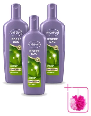 Imagen del producto de 3 botellas de champú Andrélon para uso diario - 300 ml cada una - Paquete económico - 3 unidades