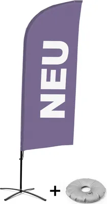 Produktbild von Showdown Displays Beachflag Alu Wind Komplett-Set Neu Lila Deutsch Kreuzständer