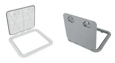 Produktbild von Inspektionsluke 463 x 517 mm Weiß oder Grau, wasserdicht und schlagfest, Kunststoff Größe: Weiß abschließbar