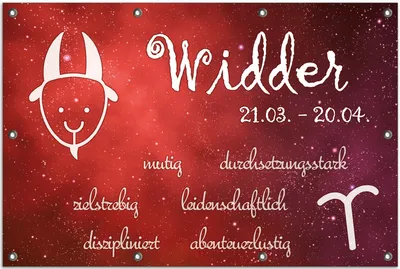 Produktbild von Wallario Outdoor-Poster für Garten oder Balkon, Motiv Sternzeichen Widder, in ca. 80 x 120 cm