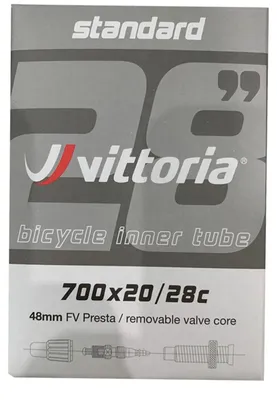 Immagine prodotto di Camera d'aria Vittoria Standard, 700 x 20/28c, valvola Presta da 48 mm, modello RVC
