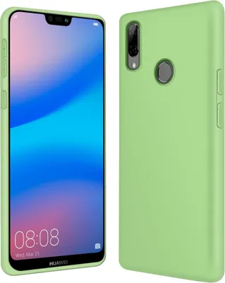 Produktbild von Conie TPU Schutzhülle für Huawei P20 Lite Tasche Case Cover Bumper Silikon Mikrofaser Inlay Hülle in Grün matt