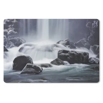 Produktbild von MuchoWow® Schreibtischunterlage Wasserfall - Steine - Natur 60x40 cm - XXL Mauspad - Großes Mauspad