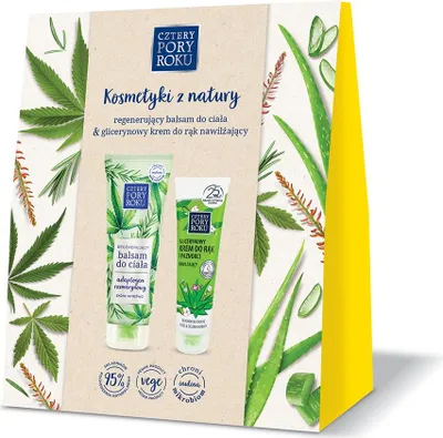 Zdjęcie produktu dla Zestaw kosmetyków naturalnych FOUR SEASONS – balsam do ciała 250 ml + krem do rąk z gliceryną 130 ml