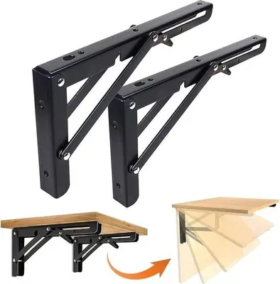 Imagen del producto de Consola plegable de 400 mm – robusta, de acero inoxidable – ideal para cocina y oficina