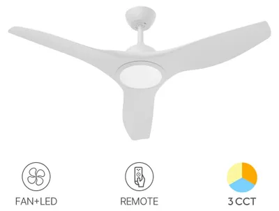 Image de Ventilateur de plafond Braytron avec éclairage LED 24 W + 35 W, blanc