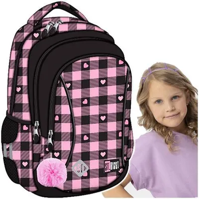 Zdjęcie produktu dla Plecak szkolny 3-komorowy Pink Checkered 39 x 27 x 17 cm