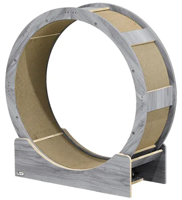 Zdjęcie produktu dla Klatka dla kota, 36 cali, z hamulcem i matą do drapania | Kolor: Graubruno | Wymiary: 33,5 x 91 x 94 cm