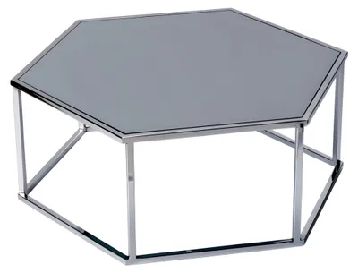 Produktbild von Grauer Couchtisch aus Edelstahl modern elegant