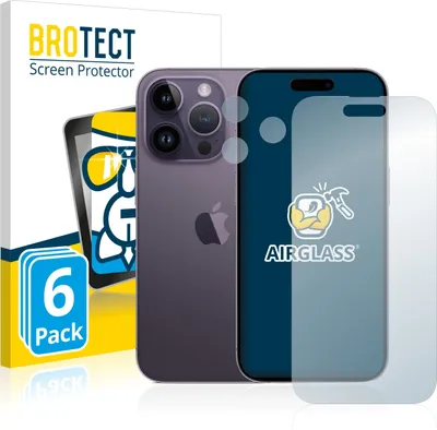 Produktbild von 6x BROTECT Schutzglas für Apple iPhone 14 Pro (Display+Kamera) Schutzfolie Panzer Folie Glas Display Schutz klar