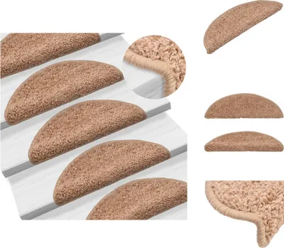 Obrázek produktu pro vidaXL Podložky na schody 15 ks. Béžové 56x17x3 cm - rohože na schody