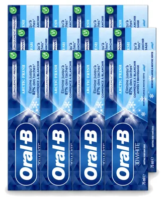 Productafbeelding van 12 x Oral-B 3D White Arctic Fresh tandpasta - 75 ml - Voordeelverpakking - 12 stuks