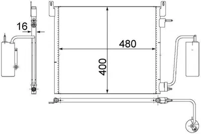 Produktbild von MAHLE AC 408 000S Kondensator Klimaanlage Klimakondensator für OPEL Vectra C Caravan (Z02) +Trockner