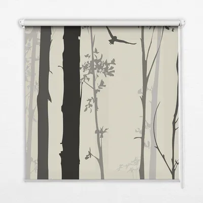 Produktbild von Seitenzug-Rollo Fensterrollo Jalousie - Thermo-Rollo Verdunkelungsrollo - 140x140 cm - Bäume