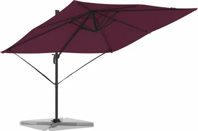 Image de vidaXL Roma Parasol Rouge 286 x 284 x 265 cm Aluminium et polyester