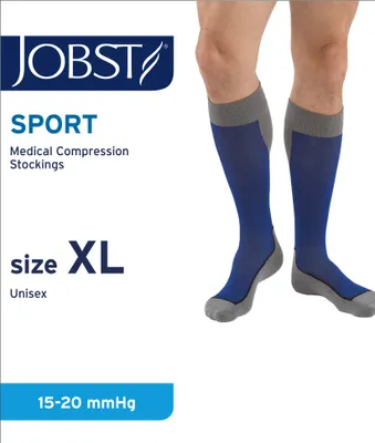 Produktbild von JOBST Sport Laufstrümpfe - Sportkompression für Damen und Herren - hilft, die Durchblutung zu verbessern - weich, leicht und atmungsaktiv, Königsblau