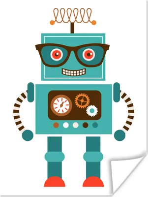 Produktbild von MuchoWow® Poster Roboter - Schutzbrille - Zahnräder - Gesicht - Jungen - Kinder 120x160 cm - Wandbilder