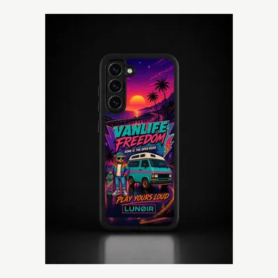 Productafbeelding van Samsung S23 Plus hoesje, telefoonhoesje, beschermhoesje, case met Vanlife-motief – LUNØIR ©