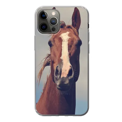 Produktbild von MuchoWow® Handyhülle Schutzhülle Hülle für iPhone 13 Pro Pferd - Wolken - Porträt Silikon Softcase Handy Hülle - Handy-Tasche