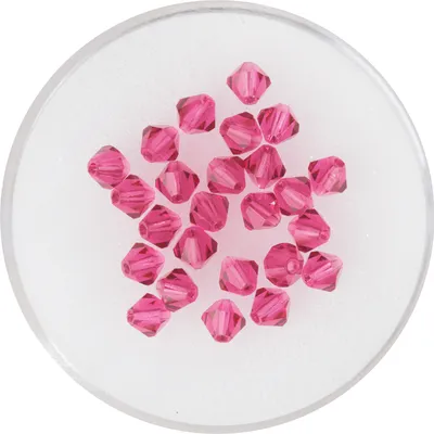 Produktbild von Glasschliffglitzerperlen, 4 mm, 25 Stück Fuchsia