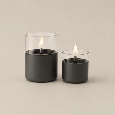 Produktbild von Tenderflame Lilly 8 & Lilly 10 Duo, Wandmontierbarer Kamin, offen, Schwarz, Drinnen, 9 - 10 h, 0,3 l