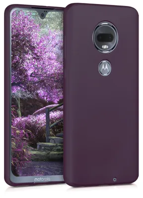 Produktbild von kwmobile Handyhülle für Motorola Moto G7 / Moto G7 Plus Hülle - Silikon Case metallisch schimmernd - Schutzhülle Cover - Metallic Brombeere
