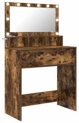 Image de vidaXL Coiffeuse de chambre Chêne fumé 80 x 39,6 x 135 cm