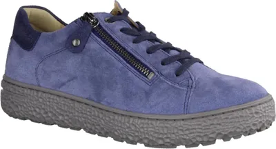 Produktbild von Hartjes Phil 1401344848 Damen Sneaker, Schnürer, Stahlblau, Leder, H-Weite - Damenschuhe Bequeme Schnürschuhe, Blau, leder (velour) 