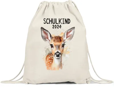 Produktbild von Schulkind 2024 Reh Turnbeutel Schuleinführung Geschenk zur Einschulung Schulanfang