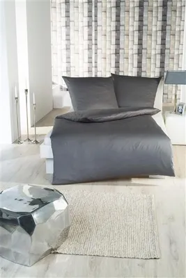 Produktbild von Rally Fashion Baumwoll Satin Bettwäsche I 135x200-80x80 cm I Anthrazit I mit Reißverschluss