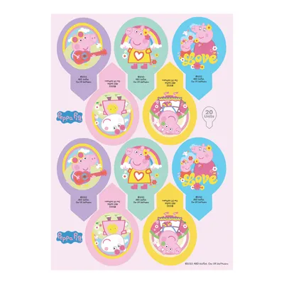 Produktbild von Peppa Pig Muffin Cupcake Aufstecker 10 Stk. - 6,5 x 4cm Oblatenpapier